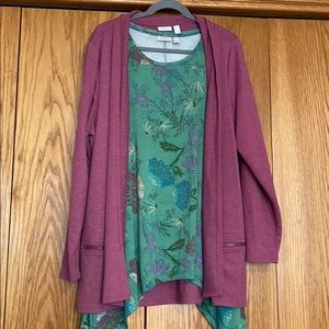 LOGO Lounge French Terry Cardigan w Zipper Detail